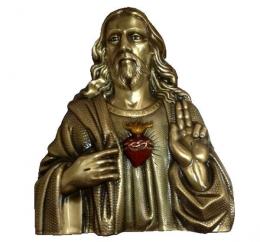 BRONZE SACRED HEART DECORATED